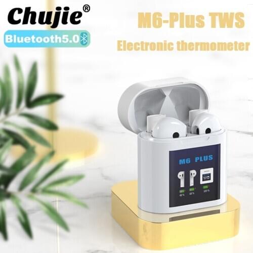 M6 Plus TWS Earphones Wireless Bluetooth Music Headphones Temperature Detector Waterproof Sport Earbuds For Xiaomi Huawei iPhone