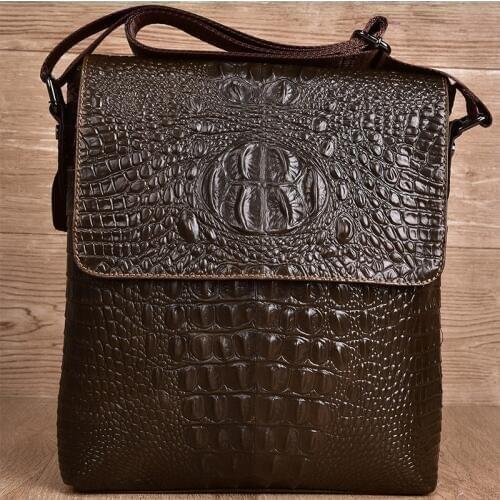 Fashion Genuine Leather Men Messenger Bags Man Crocodile Shoulder bags Male Business Travel Briefcase Bag Mens Handbags