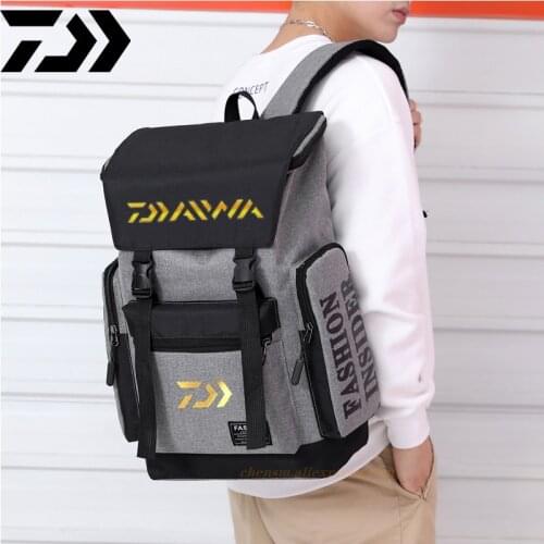 Daiwa 2021 Men Fishing Backpack Outdoor Waterproof Breathable Wear-resistant Multipurpose Storage Backpack Travelling Backpack