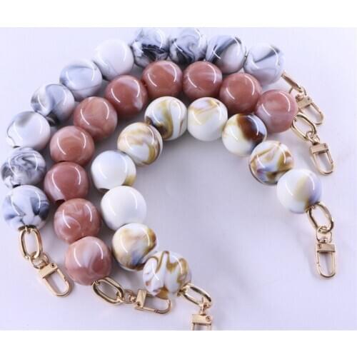 New Woman Bag Accessory big beads Acrylic Resin Parts Luxury Handcrafted Wristband Women Replacement Bag Handle Circlet