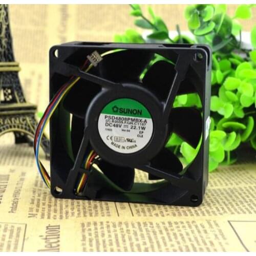 Wholesale: Original SUNON PSD4808PMBX-A DC48V 8038 80* 80*38mm 8cm 4-line Axis Cooling Fan Radiator