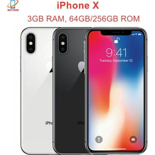 Apple iPhone X 5.8" IOS RAM 3GB ROM 64/256GB Face ID A11 Bionic 4G LTE Hexa Core 12MP Original Unlocked Smartphone Cell Phone