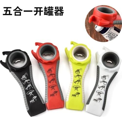 Five-in-one Bottle Opener, Multi-function Can Opener, Kitchen Tool Beer Bottle Opener, Non-slip Bottle Capper