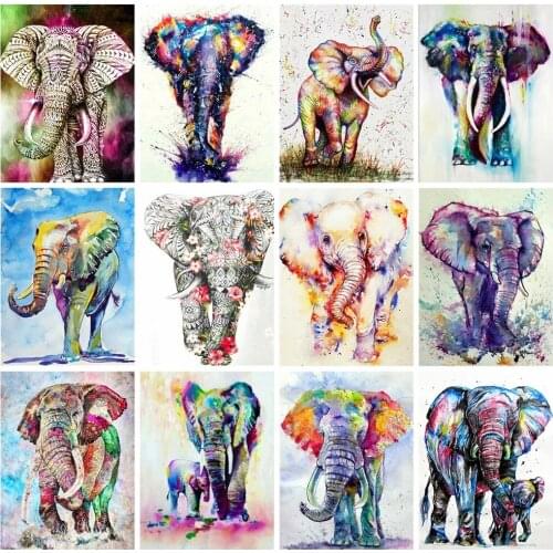 PDMDOG 5D Square Diamond Painting Set Elephant Diamond Mosaic Animal Art Kits Embroidery Sale Decor For Home