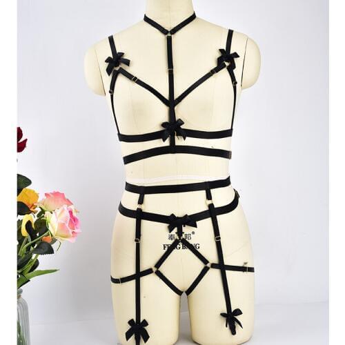 2018 NEW Full Body Harness Belt Exotic Apparel Garter Belt Gothic Bondage Harness Sexy Women Bodysuit
