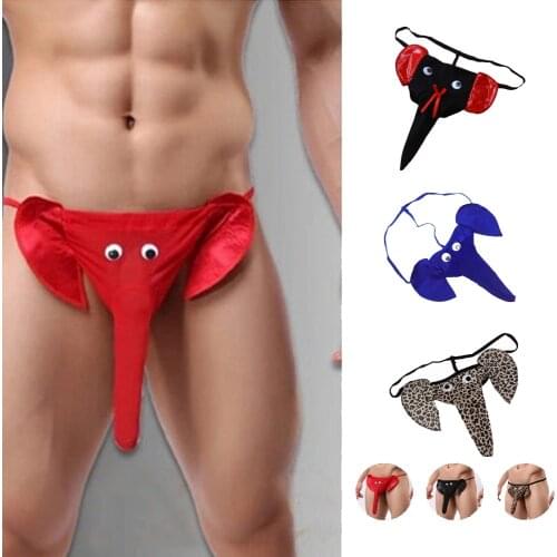 Sexy Men Underwear Elephant Bulge Pouch Mens Elastic T Back Lingerie Thong Erotic Underwear Gay Sexy Sissy Thong Panties