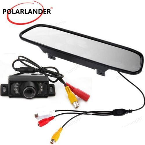 Auto Parking Assistance system 4.3 inch Car Rear view Mirror Monitor with 7 LED IR Night Vision Reversing Camera CCD Video