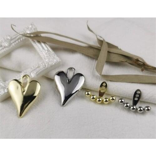 20pcs/lot creative irregular heart metal charms connectors for diy jewelry making accessories earrings pendant necklace ornament