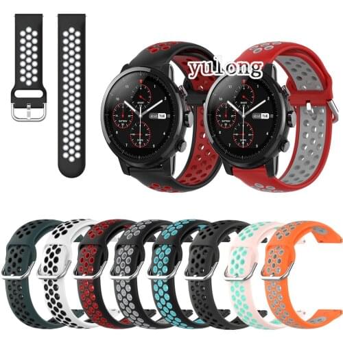 Sport Silicone Breathable Watch Band Strap For Huami Amazfit Stratos 2 2S 3 Pace Smart Watch 22mm Wristband For GTR 47mm GTR2