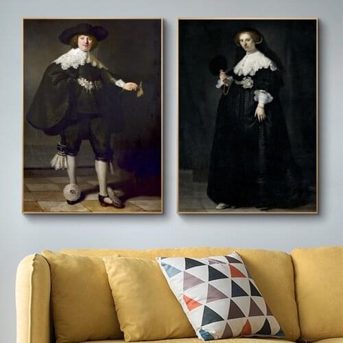 Marten Soolmans and Oopjen Coppit wedding Canvas Painting Posters and Prints Wall Art Picture for Living Room Home Decor Cuadros
