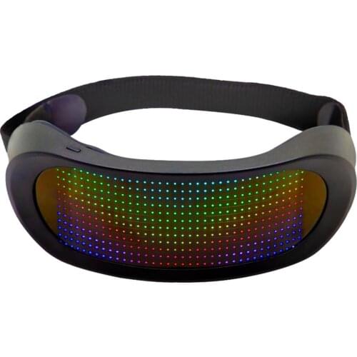 LED Luminous Glasses Futuristic Electronic Visor Glasses Light Up Glasses Prop for Halloween Festival KTV Bar Performance
