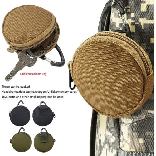 Tactical EDC Wallet Pouch 1000D Portable Key Coin Purse With Hook Earphone Holder Bag Mini Waist Bag Outdoor Hunting Pack