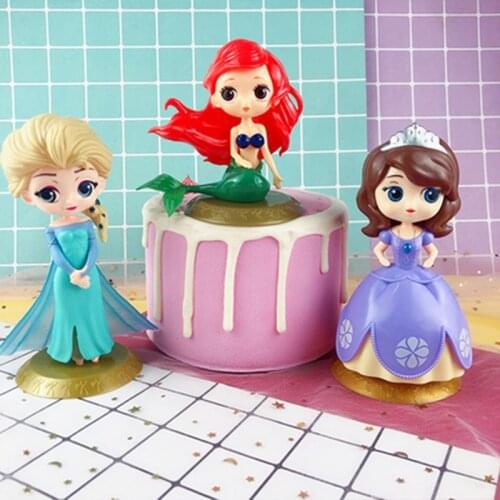 Disney Princess Theme Cake Ornaments Cake Cupcake Toppers Cake Flag Girls Birthday Party Cake Decoration Anniversaire Supplies