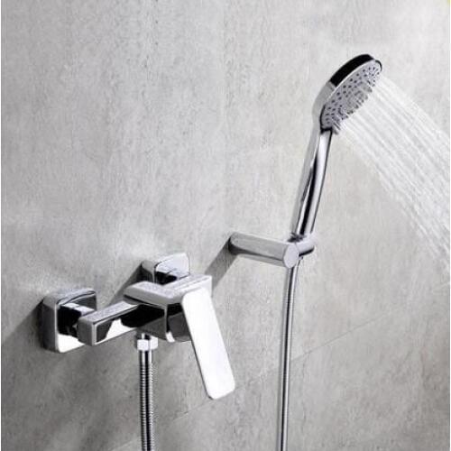 Bathroom solar water heater mixing valve, Brass wall mounted shower faucet shower head set, Copper shower faucet hot and cold