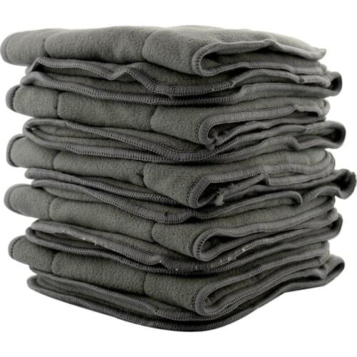 10pcs/5PCS/lot Reusable Bamboo Charcoal Insert Baby Cloth Diaper Mat Nappy Inserts Changing Liners 4 layer each insert Wholesale