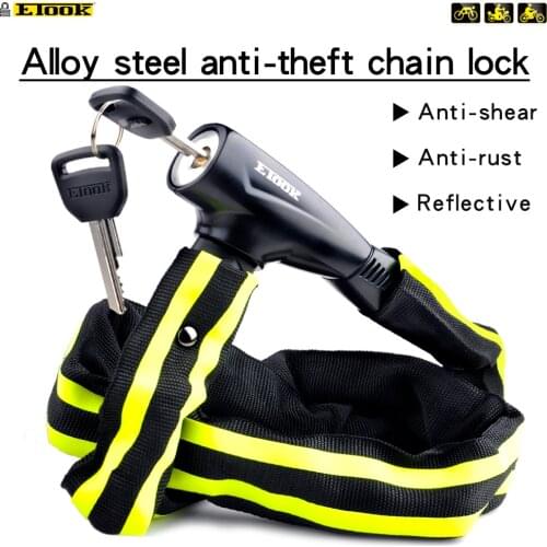 EasyDo Chain lock Mountain Road Bike Lock Door lock Scooter Bike Bicycle Accessories Reflective Cloth Lengthen 1000MM