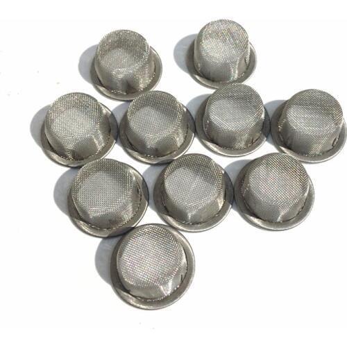 10pcs Gemstone pipe replacement filters stainless Steel Screen Crystal Smoking Pipes Metal Cigarette Filte Accessories