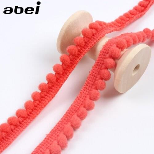 5Yards 10mm Pompom Lace Ribbon DIY Sewing Pom Pom Fringe Lace Trims Handmade Wedding Crafts Hometexile Edge Embellishment