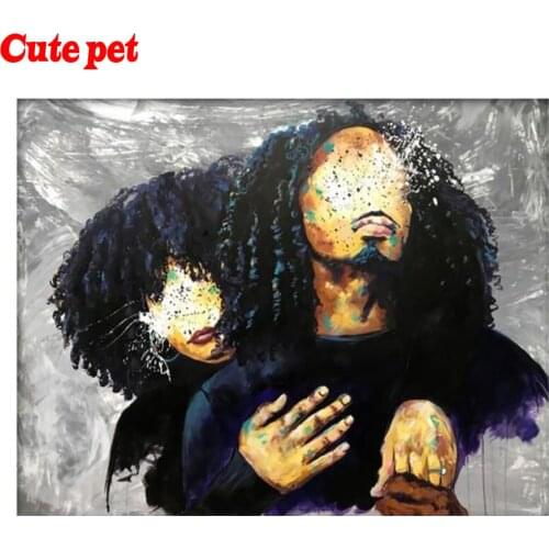 Diamond painting embroidery cross stitch black couple full drill Home Wall Decor diamond painting wallpaper african lovers decor