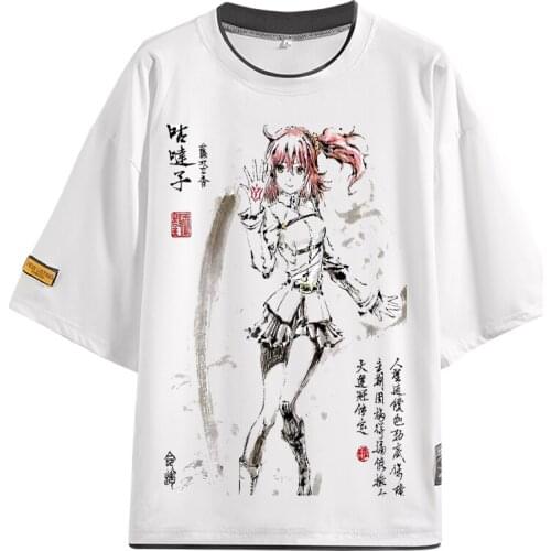 Anime Fate Grand Order Cosplay T Shirt Cartoon Summer T-Shirt Anime Ink painting