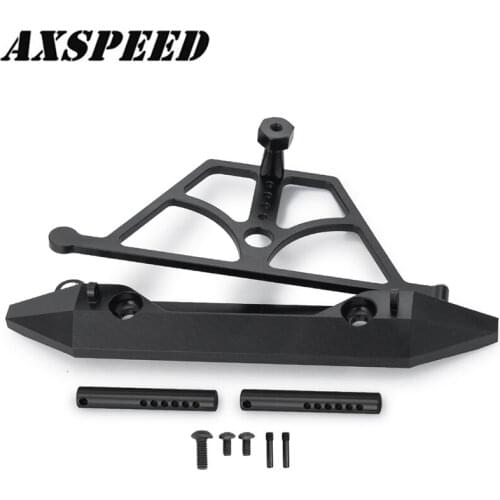 AXSPEED Metal Front Bumper Anti-Collision Bumper for 1/10 RC Crawler Axial SCX10 90046 RC Climbing Car Accessories