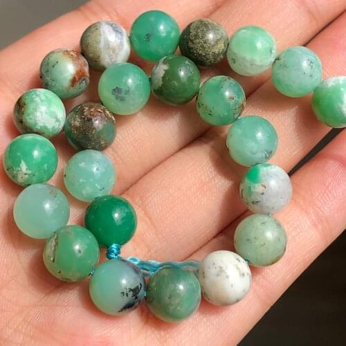 6/8/10mm Natural Stone Beads AAA Chrysoprase Beads Round Loose Beads For Jewelry Making Diy Bracelets Earring 7.5inch