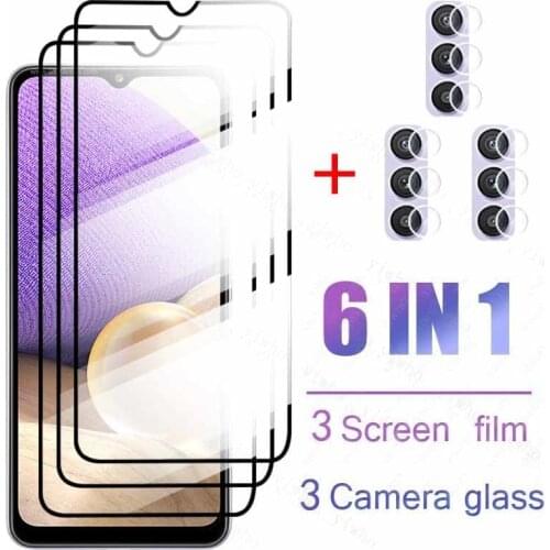 Case on the for samsung galaxy a32 5g tempered glass samsun samsumg sansung galaxi a 32 a52 a72 a12 a42 camera protective glass