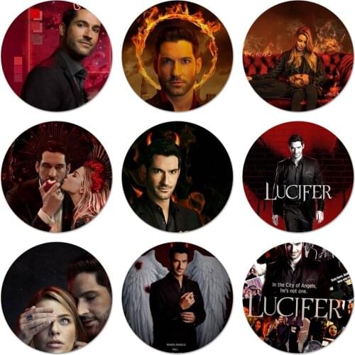 Movie Lucifer Poster Icons Pins Badge Decoration Brooches Metal Badges For Clothes Backpack Decoration 58mm