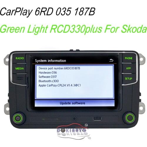 Desay SV Green backlight German Russian Turkish Language 187B RCD330 Plus CarPlay Radio For Skoda Octavia A5 fabia