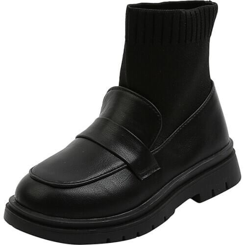 Children Winter Boots for Kids Girls Boys Knitted Princess Sock Boots New Martin Shoes Warm Fashion Anti-Slippery Size for 26-36