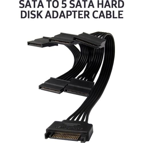 Computer SATA to 5 SATA Hard Disk Adapter Cable Splitter Cable 1 to 5 Hard Disk Power Supply Adapter Converter Cable