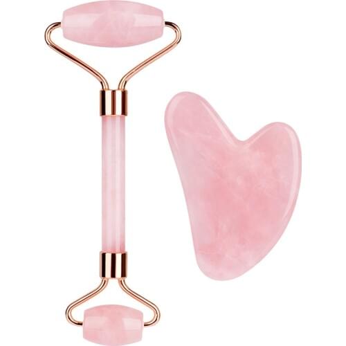 Quartz Jade Roller Face Massager Face Roller Gua Sha Facial Roller Face Slimmer Massager Lift Skincare Massage tool Dropshipping