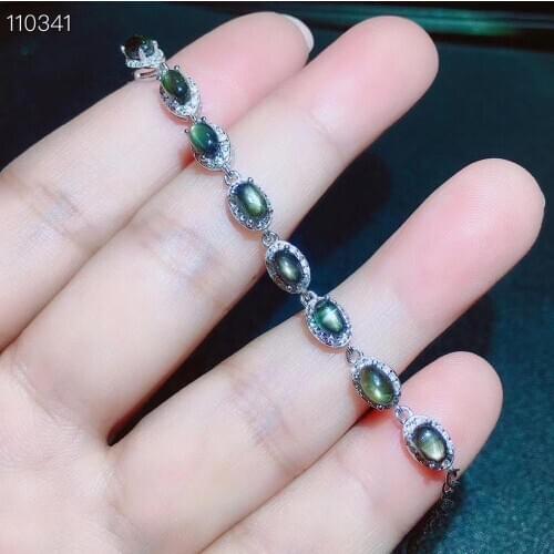Best Gift Natural Real Sapphire bracelet Free shipping 100% Real natural sapphire Bracelet 925 sterling silver Bracelet