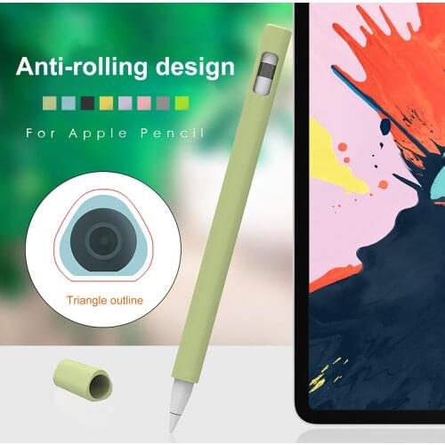 Cute Candy Color Silicone Pencil Case For Apple Pencil 2/1 For iPad Tablet Touch Pen Stylus Cartoon triangl Protective Cover