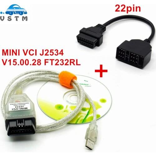 Mini vci For Toyota TIS Techstream V15.00.028 minivci FTDI For J2534 Auto Scanner OBD OBD2 Car Diagnostics cable MINI-VCI Cable