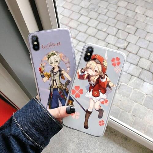 Genshin impact Fashion design Phone Case Transparent for iPhone 6 7 8 11 12 s mini pro X XS XR MAX Plus