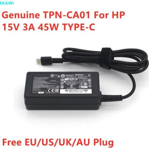 Genuine 45W AC Adapter Charger TPN-CA01 For HP SPECTRE X360 13 ELITE X2 1012 G1 15V 3A 12V 3A 5V 2A TPN-LA07 Laptop Power Supply
