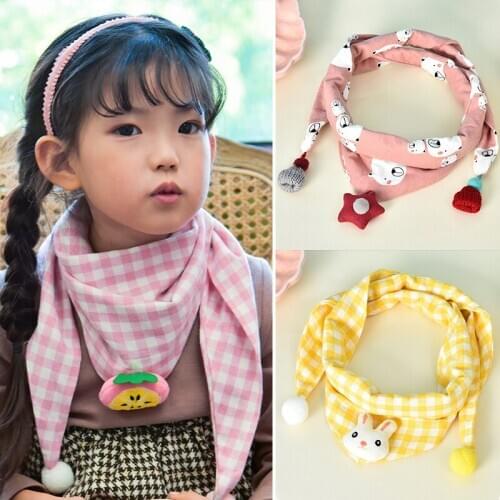Autumn Winter Baby Scarf Thin Cute Dot Printed Cotton Bibs Colorful Ball Children Girls Boys Neckerchief Kids Collar Scarves