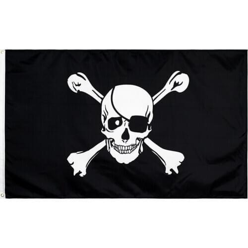 Polyester hanging jolly roger Skull Cross bones Pirates Flag