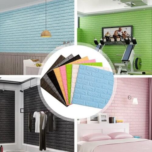 PE Foam 3D Wall Stickers Brick Pattern Waterproof Self stickers on the wall Room Home Decor For Kids Bedroom Living Room Sticker
