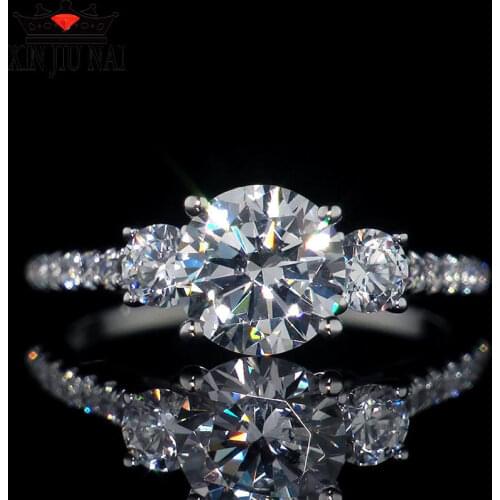 Simple Cubic Zircon Wedding Party Rings for Women Girl Jewelry Gift 925 Silver Crystal Proposal Finger Temperament Rings