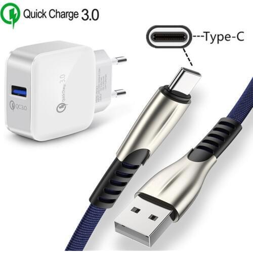 Type C Quick Charge Wire For Samsung galaxy A80 S8 S9 LG Stylo 5 Xiaomi Mi A3 CC9e 8 lite Redmi Note 7 QC 3.0 Fast Phone Charger