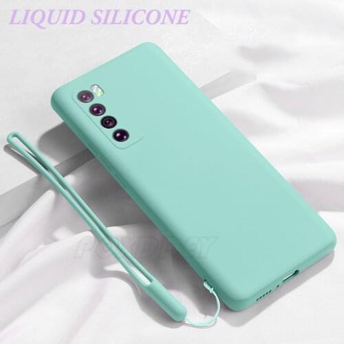 Luxury Liquid Silicone Lanyard Phone Case For Vivo V17 Neo IQOO 3 5 7 V15 X50 X60 Pro Y19 Y20 Y30 Soft Cover with Strap