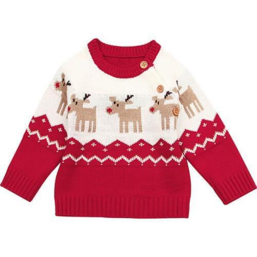 Christmas Sweater Winter Thick Knitted Baby Sweater Tops Bottoming O-Neck Pullover Turtleneck for Boy Girl Kids Clothes