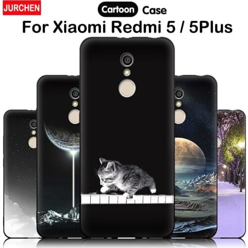 JURCHEN Silicone Phone Case For Xiaomi Redmi 5/5 Plus Case Cute Cartoon Pattern For Xiami Redmi5 5Plus TPU 3D Painted Soft Shell