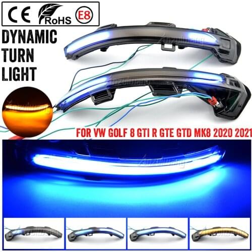 Scroll LED Dynamic Turn Signal Light Side Mirror Flashing Light Repeater Blinker For VW Volkswagen Golf 8 GTI R GTE GTD MK8 2020