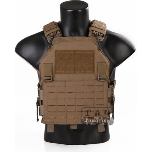 Tactical LAVC Assault Vest Emersongear Laser Cut MOLLE Plate Carrier Low Profile Quick Release Rapid Modular Vest Coyote Brown