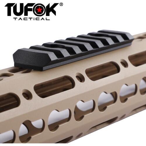 TuFok Keymod Picatinny Rail Adapter - 7-Slot Super Low Profile Keymod Rail Section, QD Weaver Picatinny Rail Mount Attachment