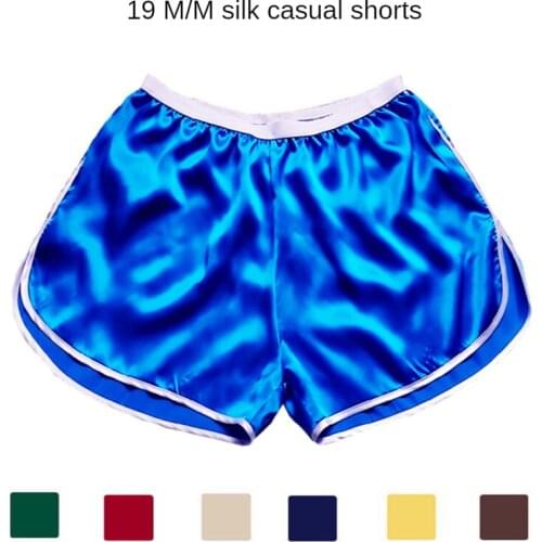 19 MM Heavy Silk Pants Beach Silk Shorts Pants Men Summer Home Casual Pants Sports Pants