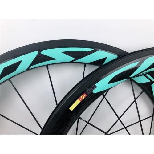 High-quality ultra-light carbon wheels. Black color gloss logo 700C tubeless 26mm center-lock carbon wheels with